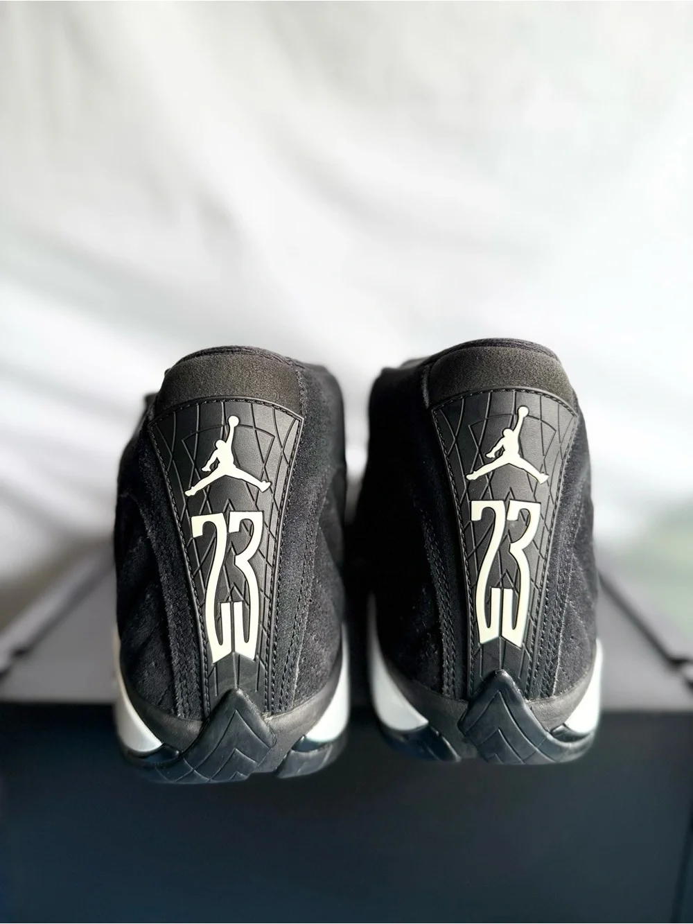 AUTHENTIC Jordan 14 Retro Black White size 10 487471-016 2023 PRE-OWNED